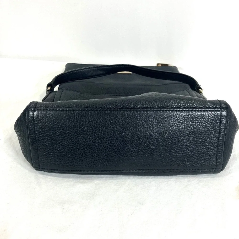 Kate Spade New York Highland Place Mini Maria Black Pebble Leather Crossbody Bag